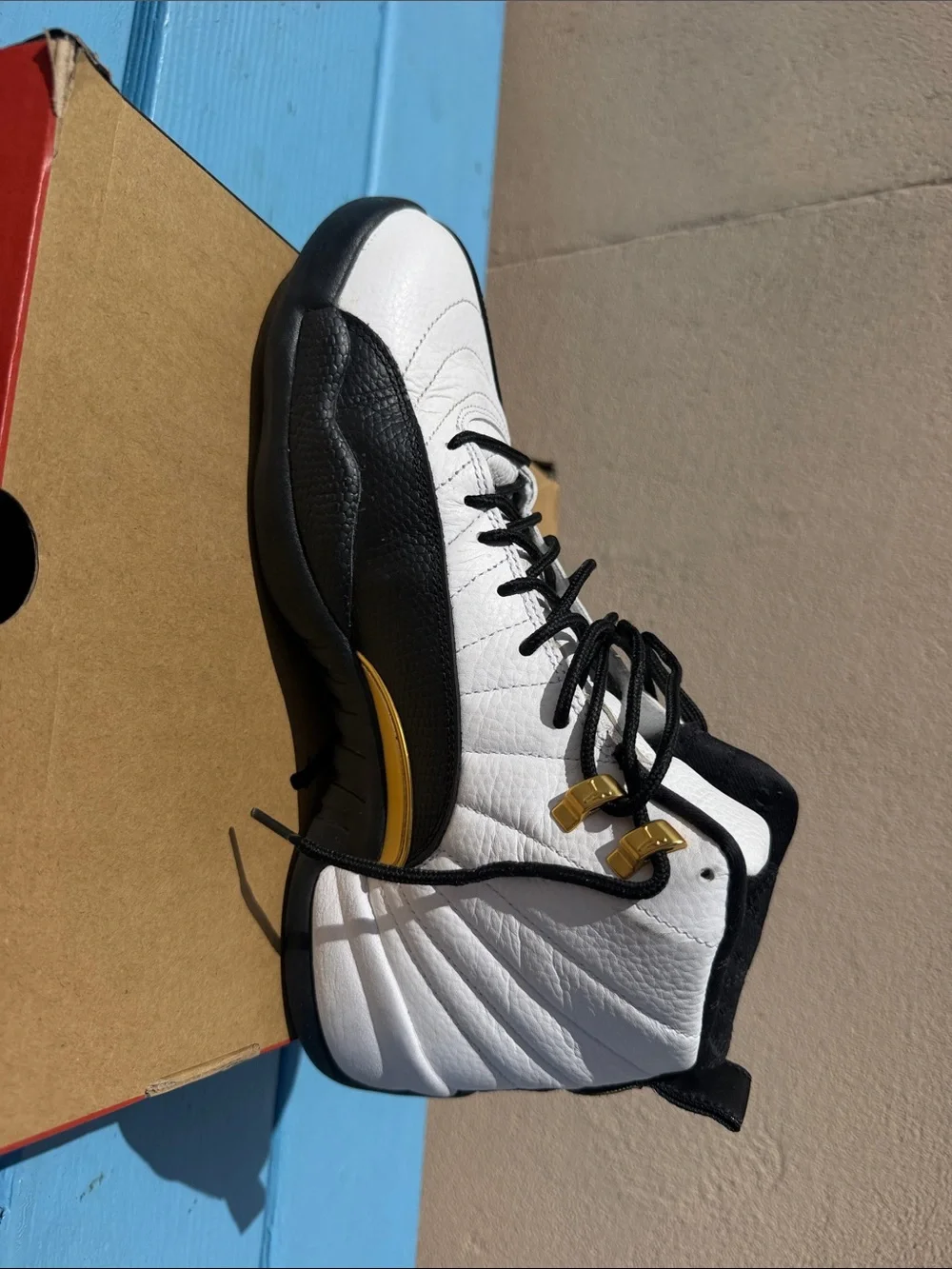 Nike Air Jordan Retro 12 Men’s Basketball Shoes - White/Black/Gold